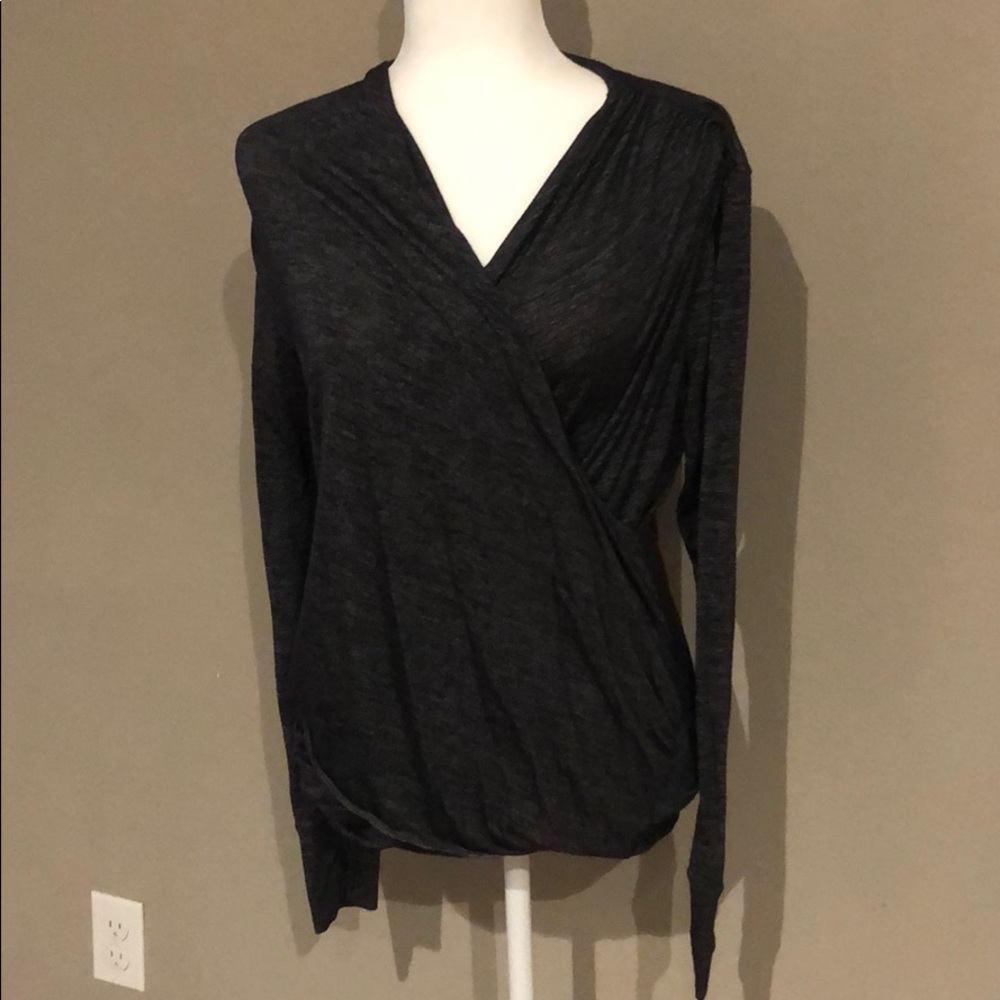 Athleta dark gray light weight wrap sweater.